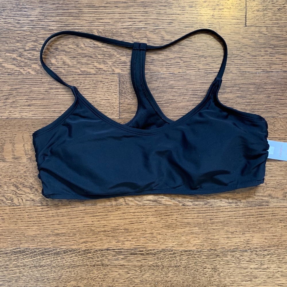 Black target bikini top